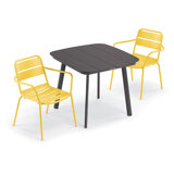 Kapri And Eiland 2 - Person Square 36" Long Powder Coated Aluminum Outdoor Dining Set