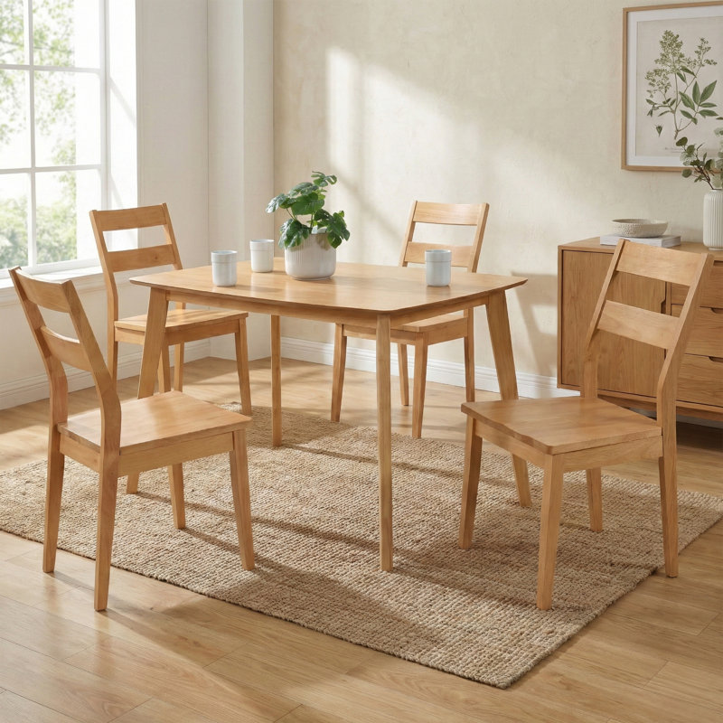 Deveraux Solid Wood Dining Table, 75cm H x 120cm L x 75cm W 