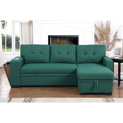 3 Upholstered Sectional - Linen, Pull-out With Chaise Storage And Foam Filler, 93.4" W X 51.48" D 35.29" H 3 In Linen Blend Versatile Relaxing For Apartment , Storage, Detachable Back Cushions Black