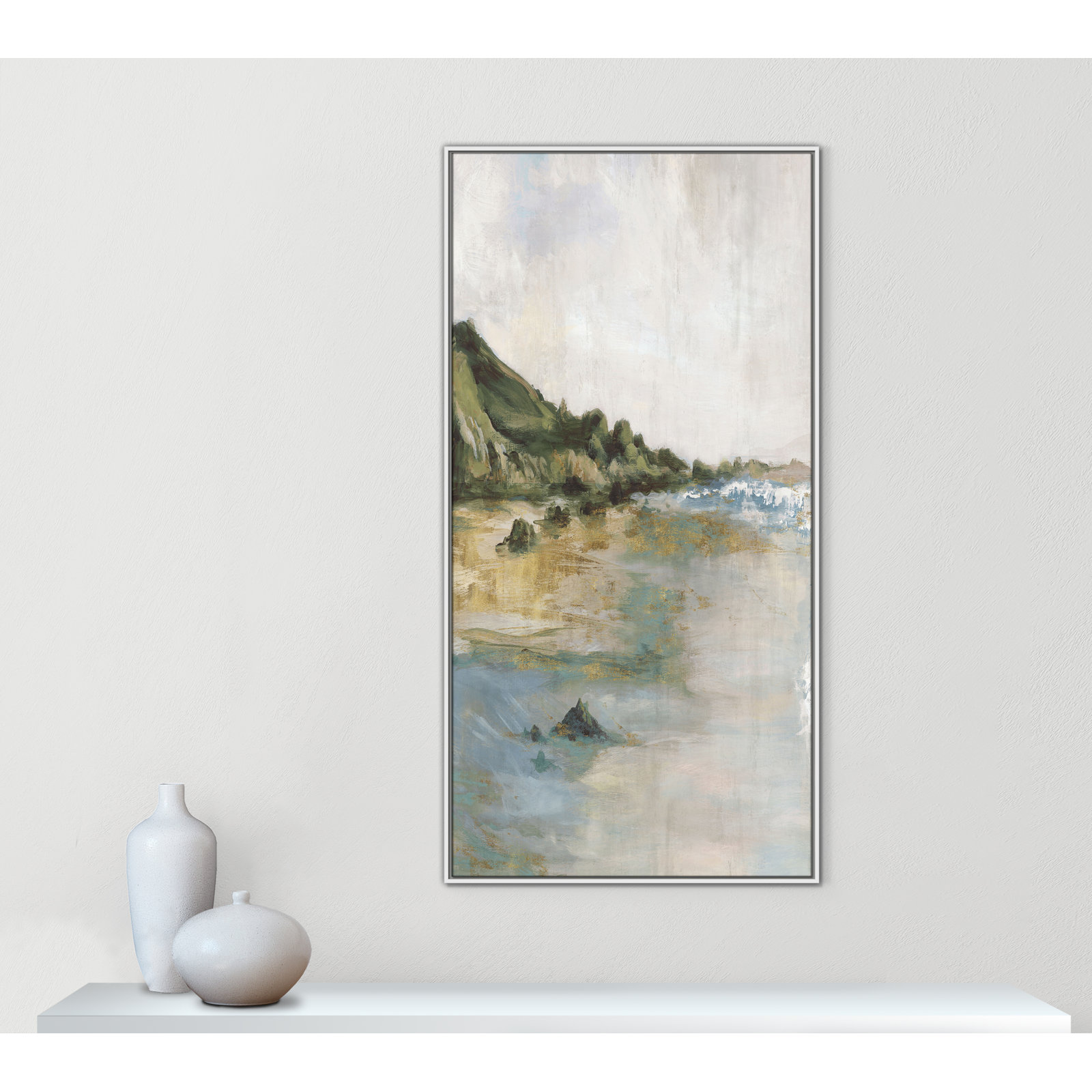 Tide’s Edge Print by , 61.5" H x 31.5" W, White