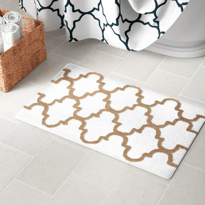 Tapis rectangulaire antidérapant pour salle de bain 100% coton Anastatia