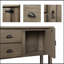 Console polyvalente en bois massif avec rangement abondant et attrait rétro pour diverses pièces-137175564