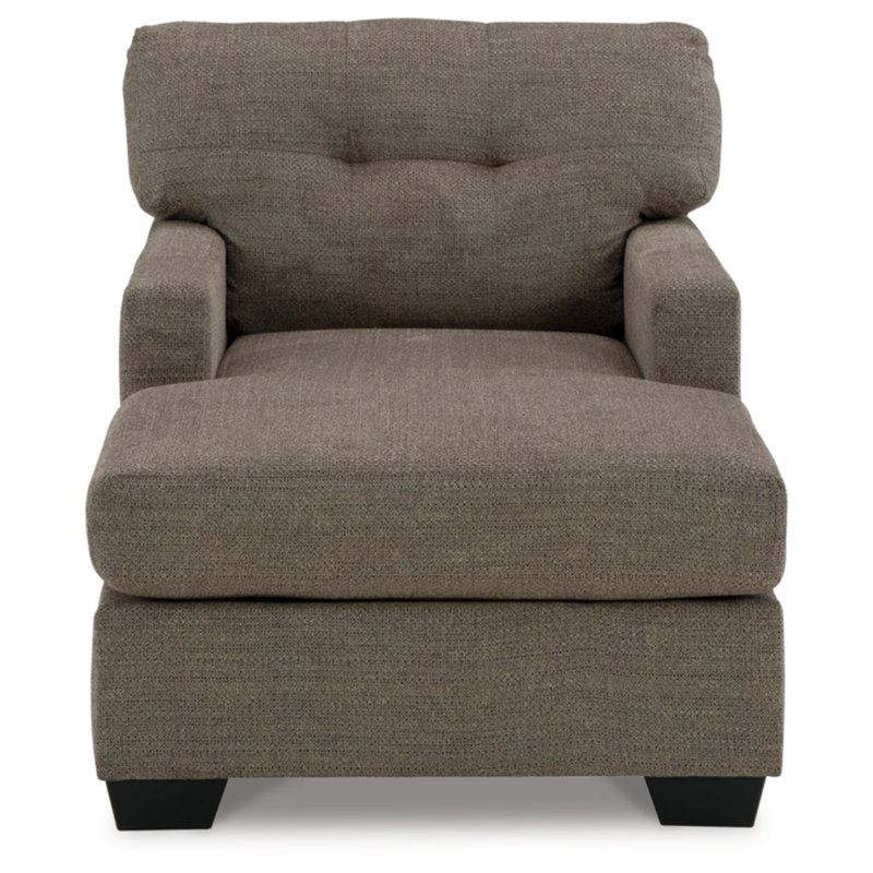 Upholstered Chaise Lounge, Brown 100% Polyester