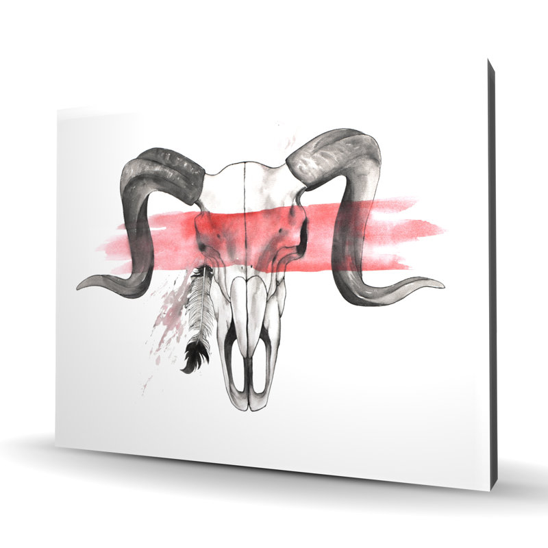 Aries Skull with Feather - Scandinavian Canvas Home Decor