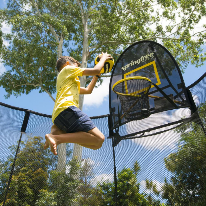 Springfree Trampoline Outdoor Jumping Basketball Game Flexrhoop Accessory, Black