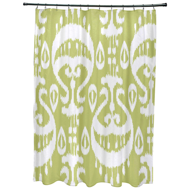 Rideau de douche simple Melchior Ikat, Vert