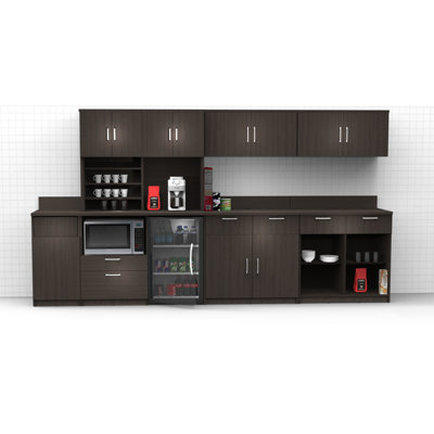 Buffet Sideboard Kitchen Break Room Lunch Coffee Kitchenette Cabinets 7 Pc Espresso – Factory Assembled (Furniture Items Purchase Only) -  Breaktime, 3070