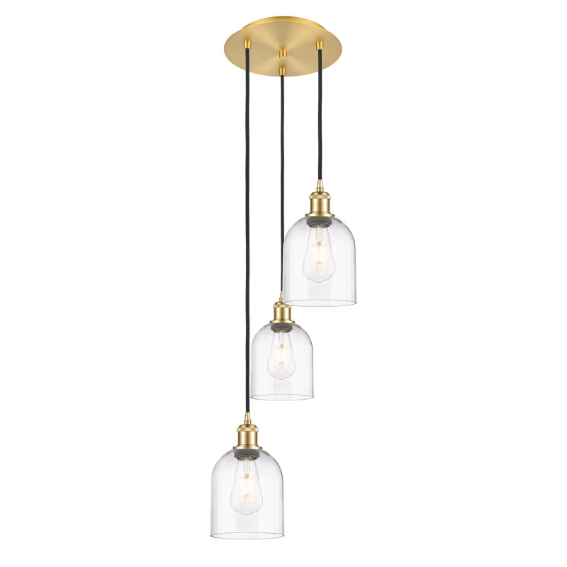 Odaniel 3 - Light Cluster Pendant, Clear, Satin Gold