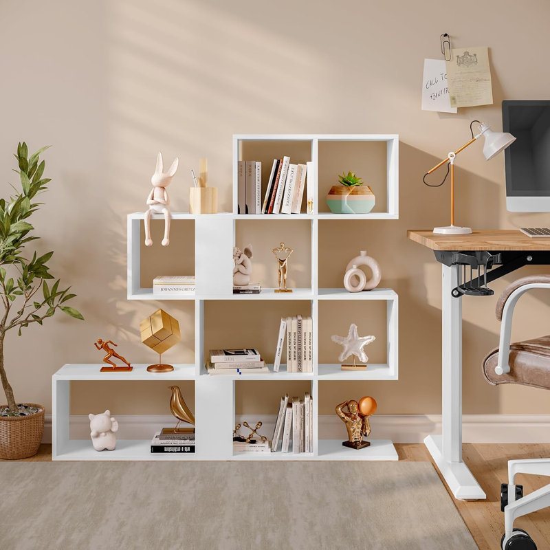 Bookcase with 4 levels, room divider with 11 open compartments