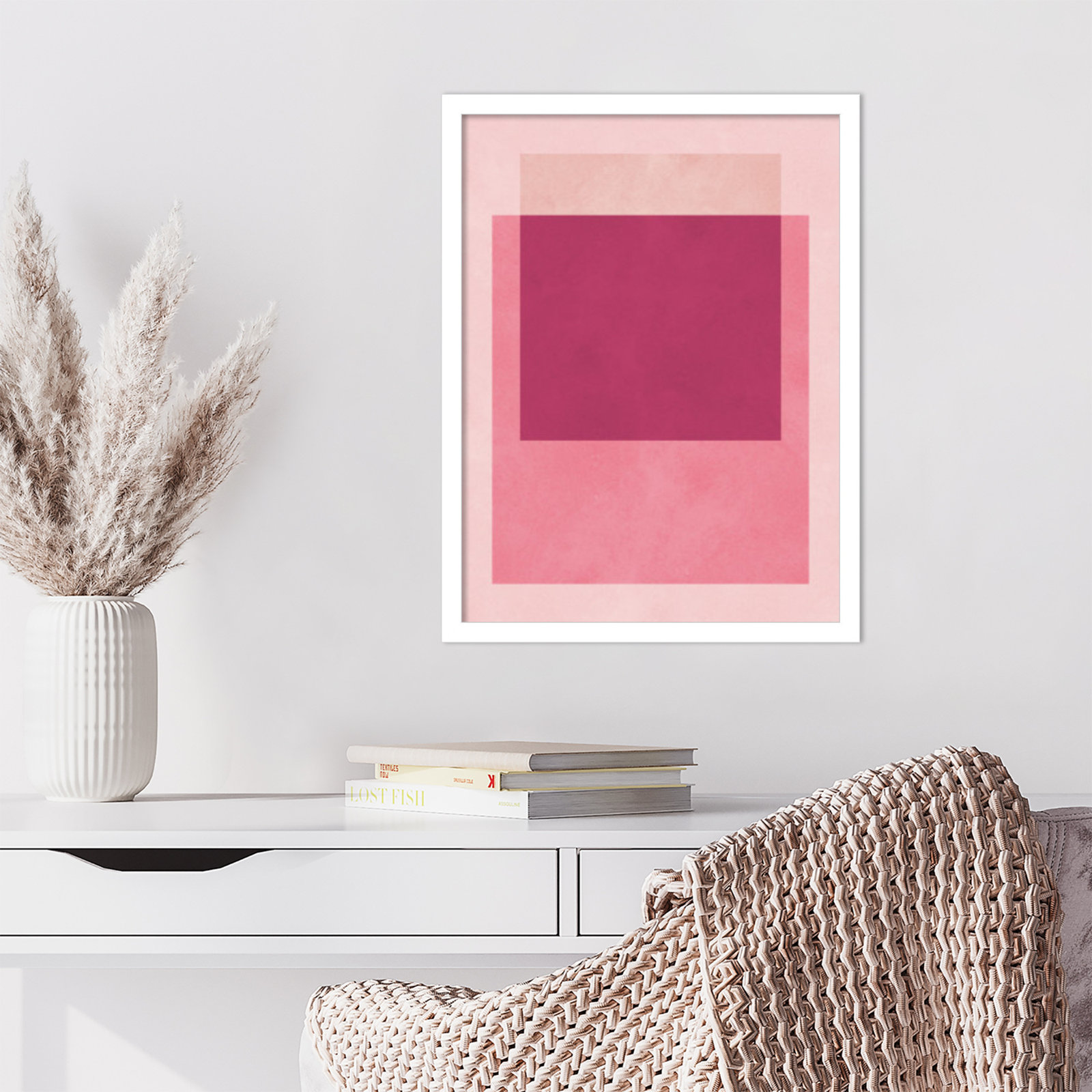 Overlapping Geometry 12 Print, 21" H x 16" W, White