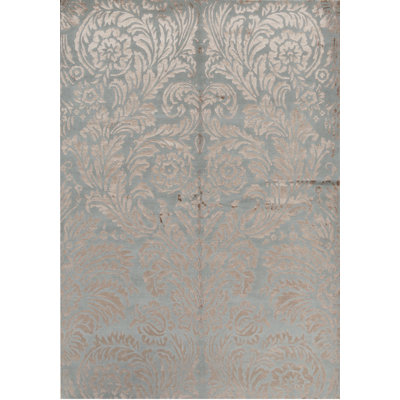 Himalayan Art Damask Area Rug in Blue