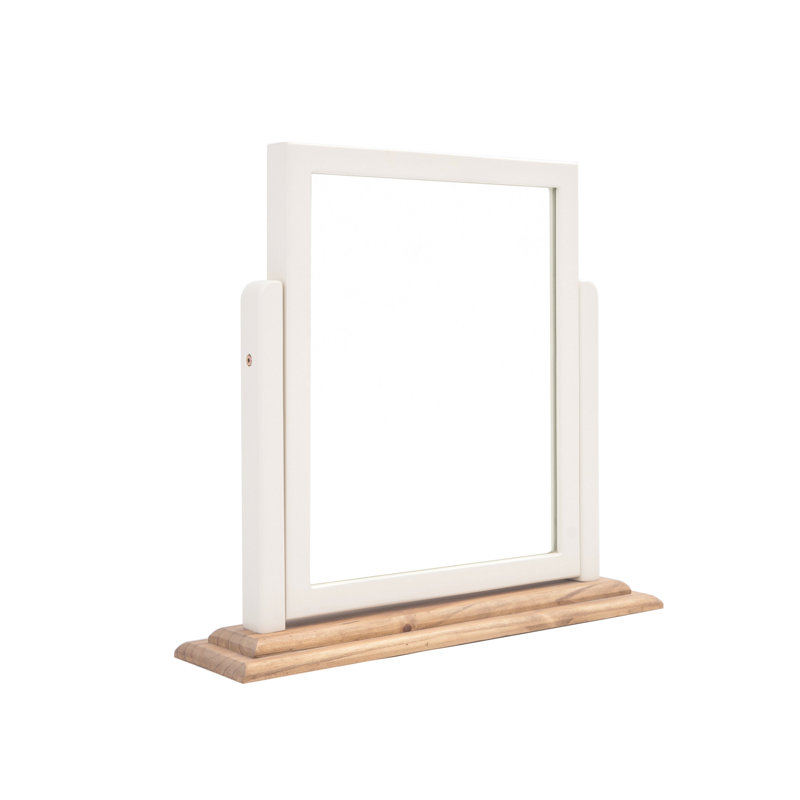 Marquand Flat Floor Mirror, Off White / Waxed Pine