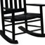 Chaise berçante noire avec dossier en lattes de bois