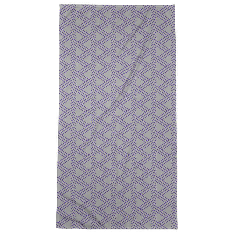 Serviette de bain zigzag classique, Violet / gris