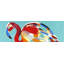 Abstrait flamant rose - animaux rétro encadrés