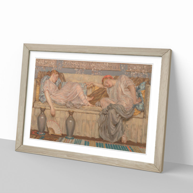 Beads by Albert Joseph Moore - Picture Frame Painting, 65cm H x 90cm W x 2cm D, Oak