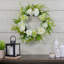 Couronne de pivoines et de roses artificielles blanches et vertes - 24 pouces