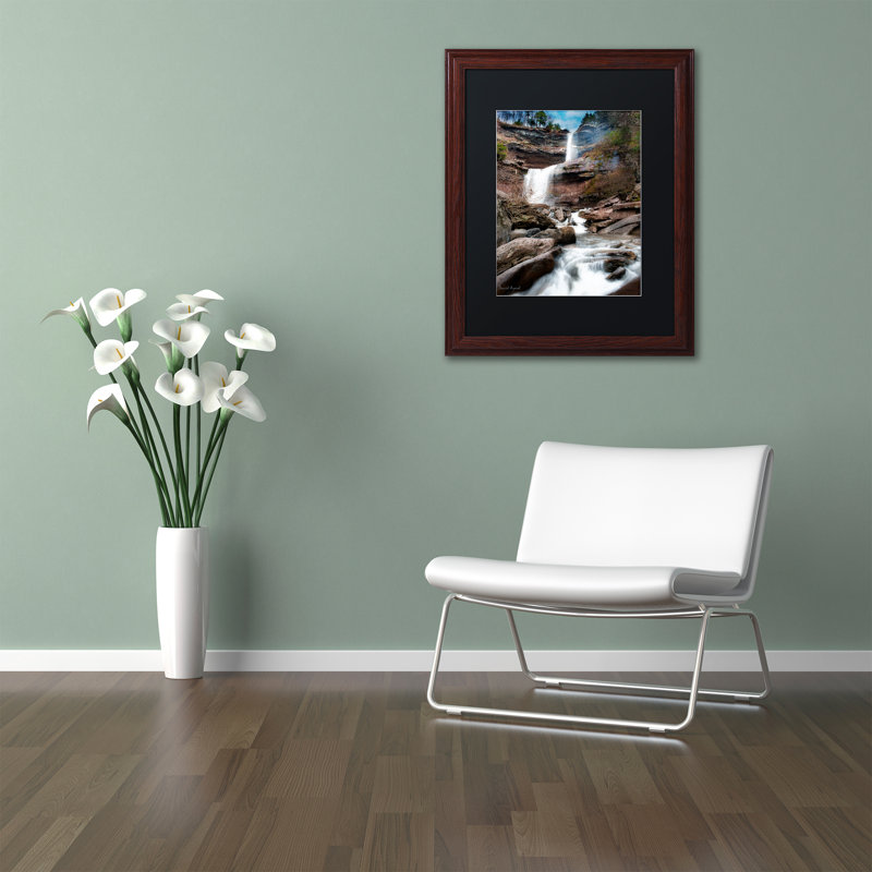 Katerskill Falls Landscape Acrylic Print in Wood Frame