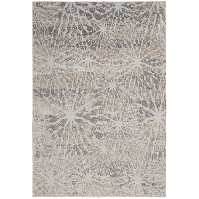 Tapis beige / gris Laleia, Rectangle 3 pi 11 po x 5 pi 11 po
