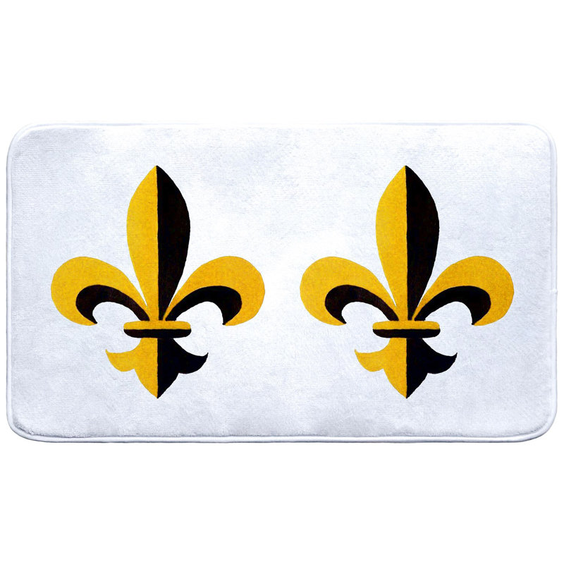 Fleur-de-lis Bath Mat, 30" L x 18" W
