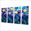 Velours ciel champ de tulipes - décoration murale tulipes - art mural traditionnel 4 pièces-750782128