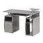 Bureau d'ordinateur gris multifonctionnel avec tiroirs de rangement, plateau pour clavier et compartiment pour unité centrale