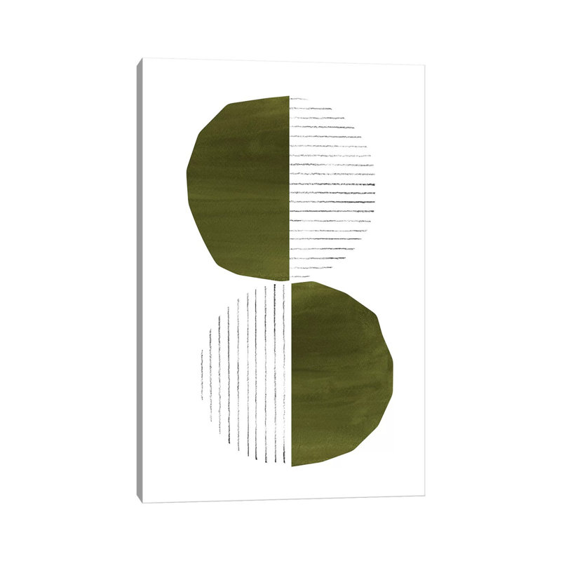 Dark Green Circles by Whales Way - Painting on Canvas, Wrapped Canvas, 101.6cm H x 66.04cm W x 1.91cm D