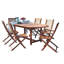 Anautica 6 - Person Wood Patio Dining Set with Extendable Oval Table