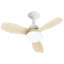 Ventilateur de plafond 24,4 po avec finition en bois avec lumière, 3 pales en ABS, moteur CC réversible à 6 vitesses, DEL à intensité variable 3000K-6500K, APP et télécommande, ventilateur encastré pour patio de salon de chambre à coucher