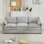Canapé confortable en chenille gris clair à 3 places pour un salon moderne