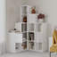 Modern White Bookshelf with Numerous Shelves, 59.5 x 59.5 x 11.0 inches | 100% Melamine Coated Particle Board, Thickness: 0.7 inches | Wall-Mountable Design, Ideal for Home or Office Storage & Display-776368750