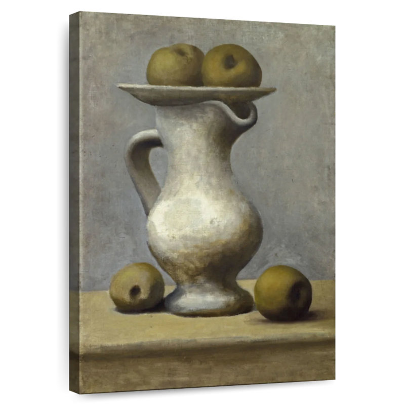 Nature morte avec pichet et pommes, 12" H x 8" W