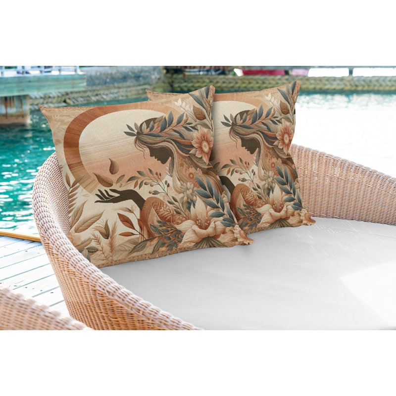 Housse de coussin en tissu pour l'intérieur et l'extérieur, H 16 po x l 26 po, Rectangle