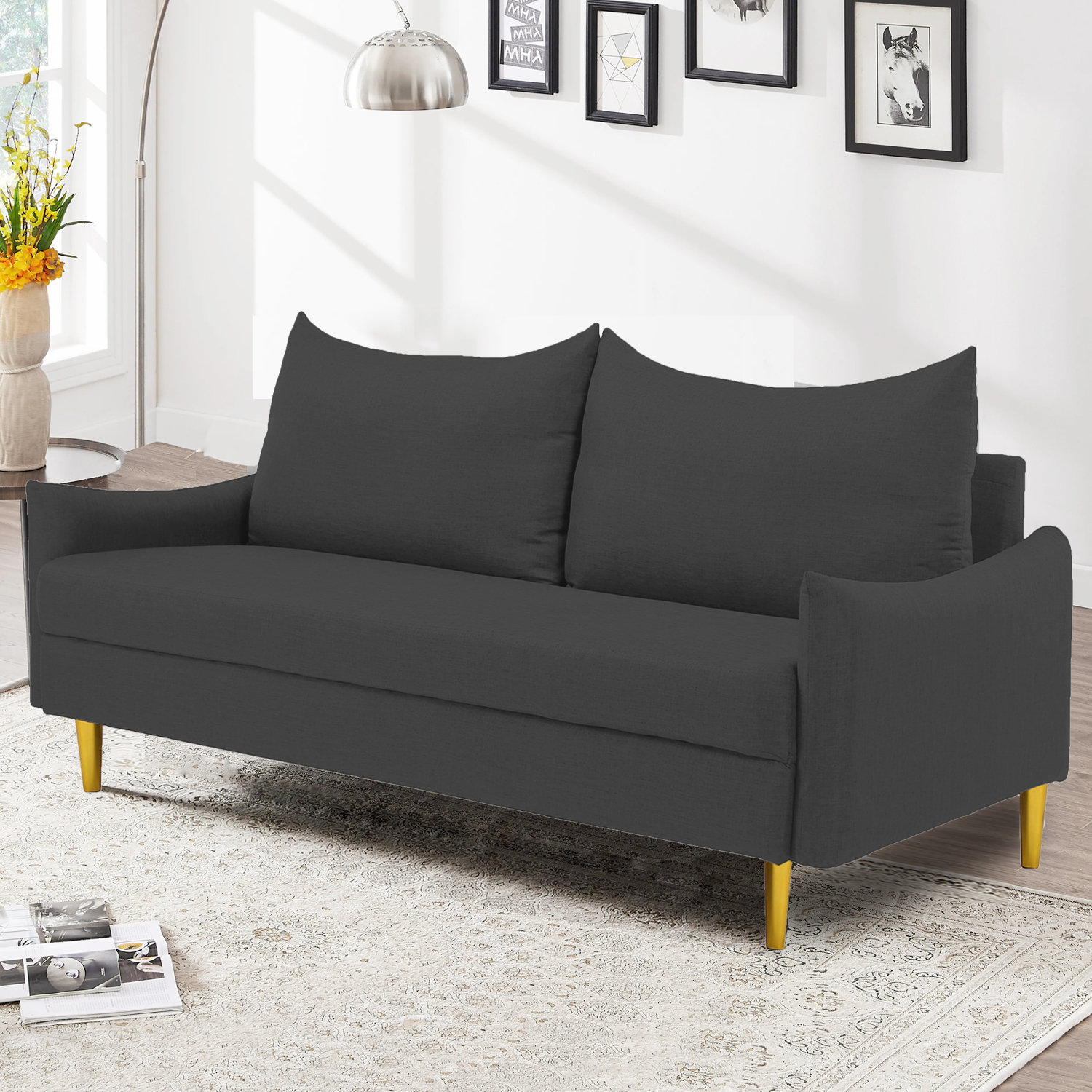 Latitude Run® Elnara Twin 66.9'' Fabric Loveseat Couches for Small