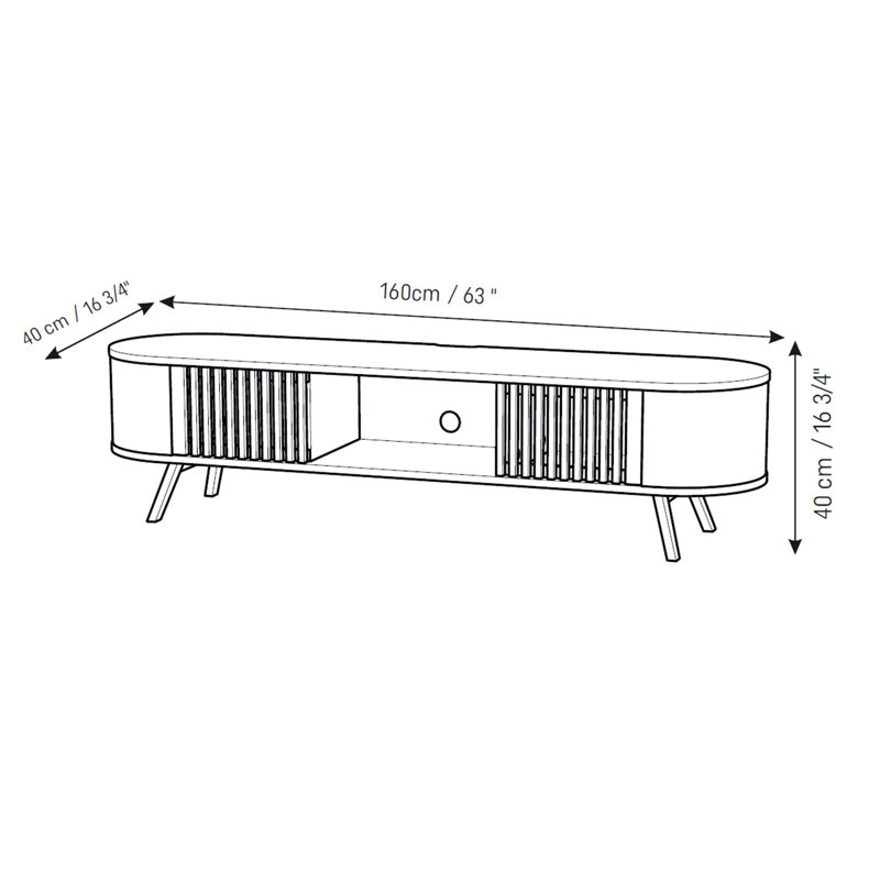Allenton TV Stand for TVs up to 60", Black