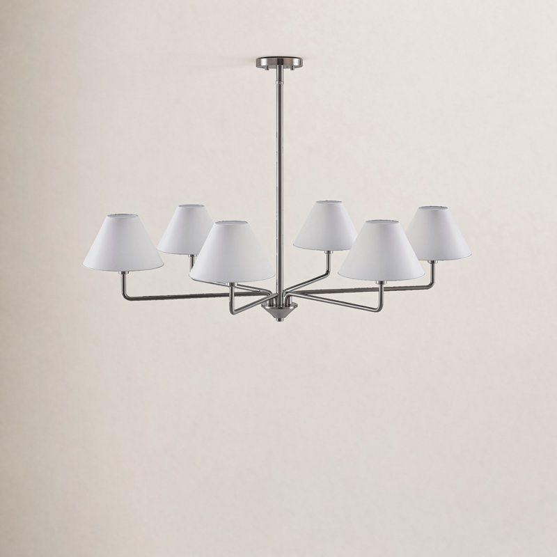 6-Light Novelty Dimmable Chandelier, Brushed Nickel