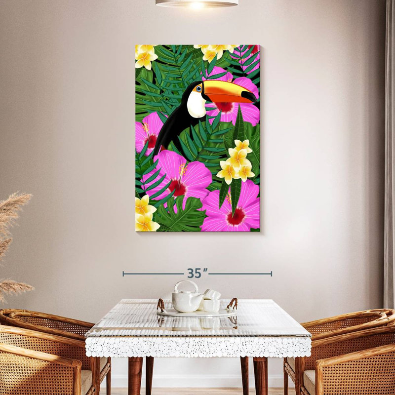 Tropical Toucan Illustration, 45" H x 30" W
