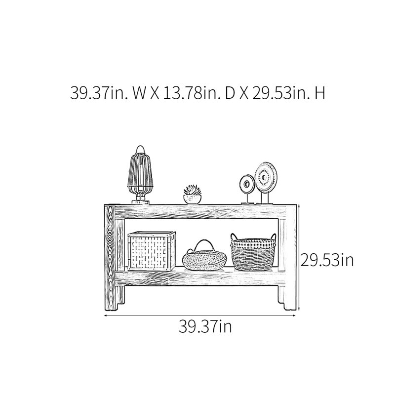 Console Retro Minimalist, 29,53 po H x 39,37 po L x 13,78 po P, Noir