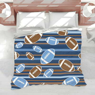 Couette rayée à motif de soccer