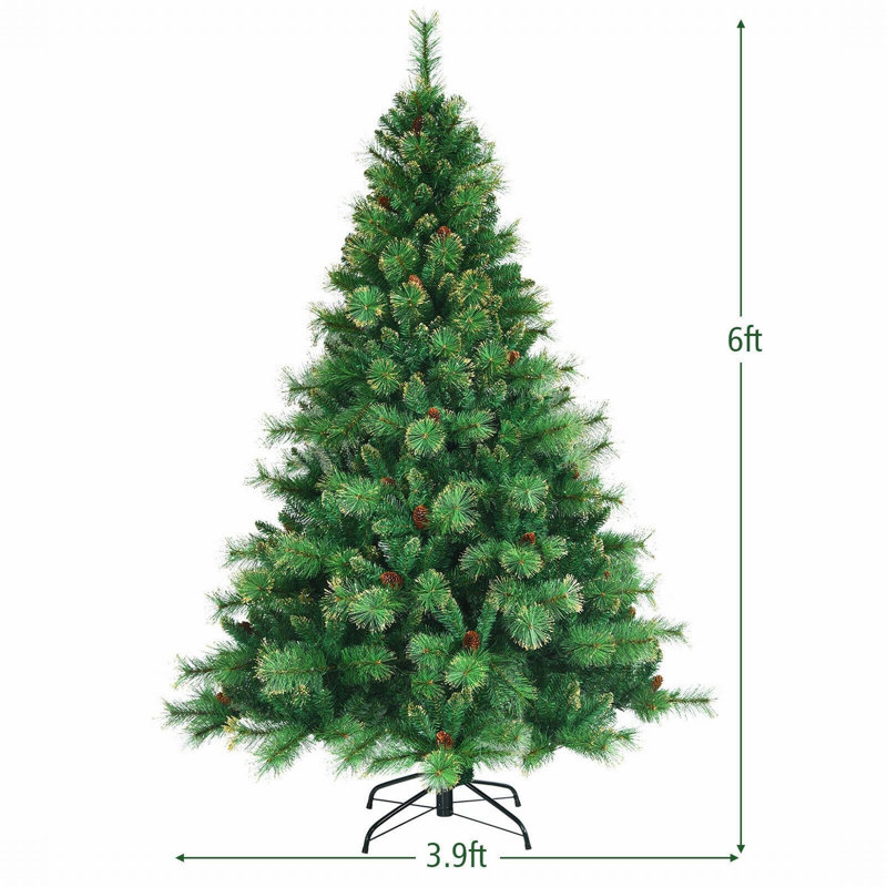 Arbre de Noël artificiel vert 72 po H 72 po avec 350 lumières DEL