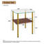 Table d'appoint moderne en verre 2 pièces, plateau de table en verre trempé, tablette de rangement en MDF et pieds en métal, table d'appoint minimaliste pour salon et chambre à coucher-131262534
