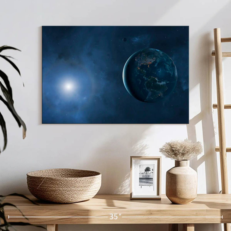 Oberle, lune et terre ensoleillées, H 16 po x l 24 po