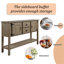Console de rangement en bois avec 2 tiroirs, armoires et tablette inférieure-449851153