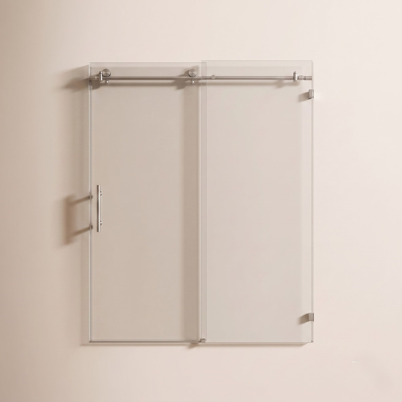 Eclipse 60" Frameless Sliding Shower Door, Brushed Nickel