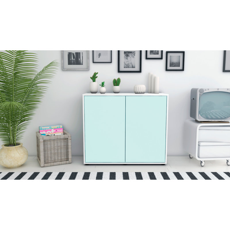 Quintara 92cm Sideboard, White and Light Blue