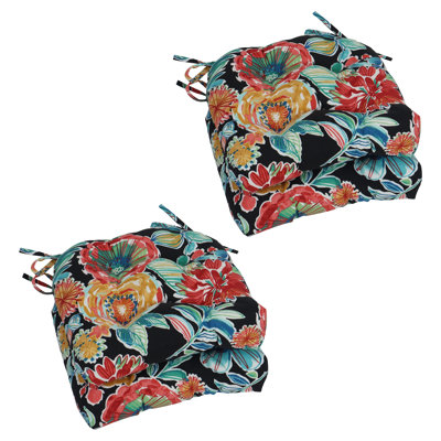 16-Inch Rounded Back Outdoor Tufted Chair Cushions (Set Of 4)