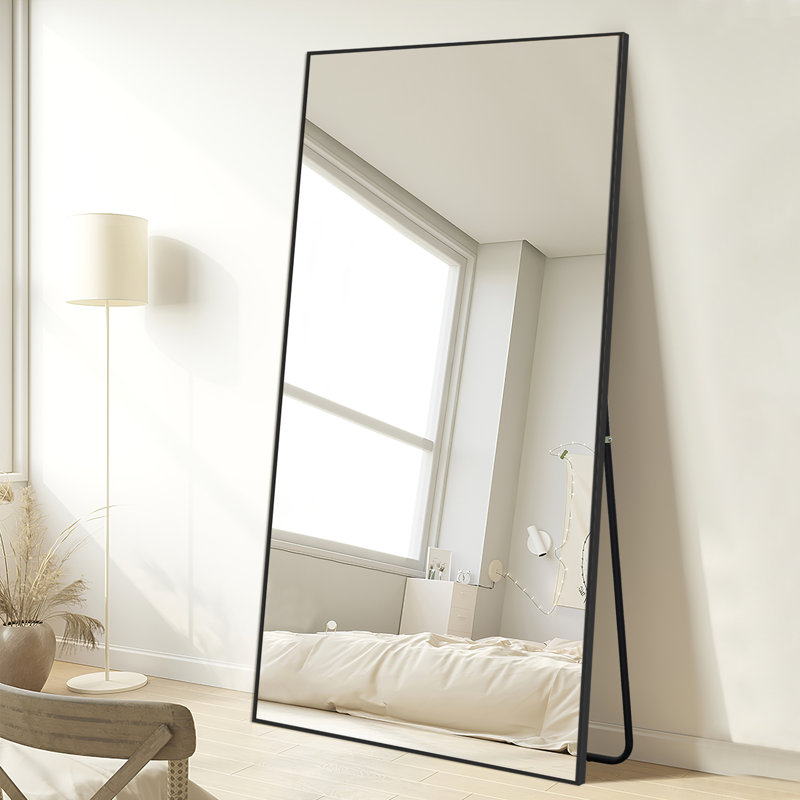 Très grand miroir encadré, Noir, H 71 po x l 28 po