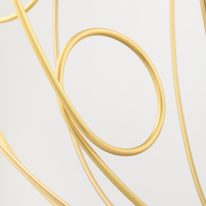 Luminaire suspendu sphérique unique à 1 lumière Alanis, Laiton vieilli, H 28 po x l 28 po x P 28 po