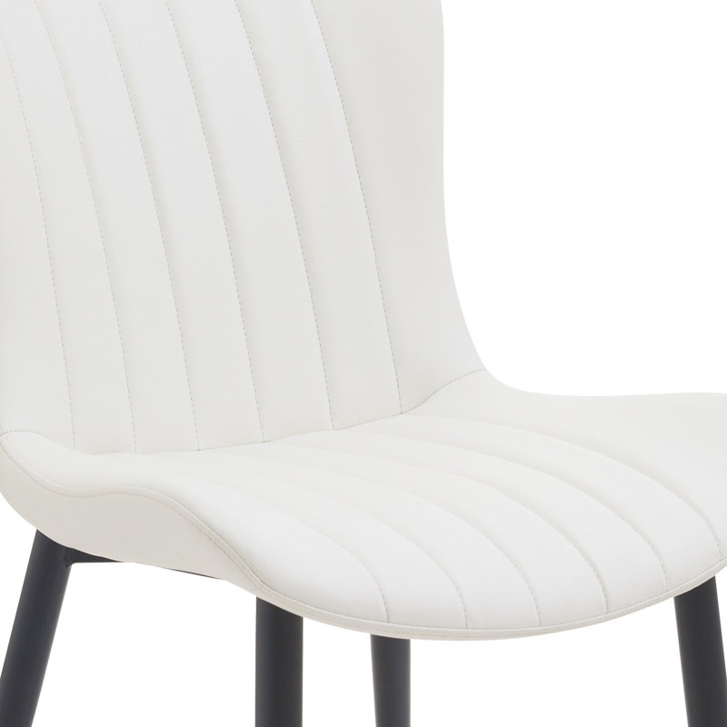 Ensemble de 2 chaises de salle à manger, Blanc, crème