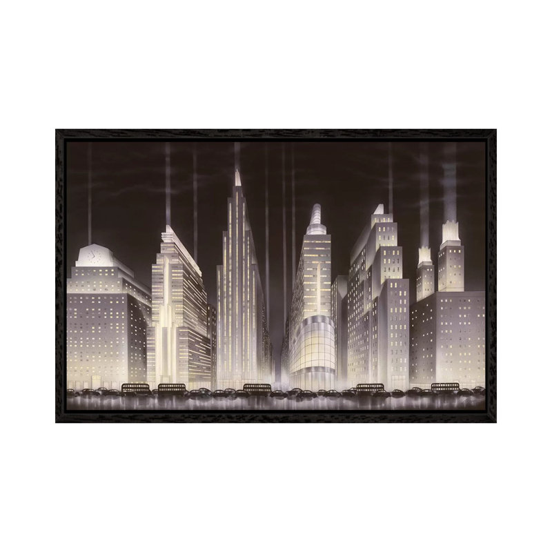 Boulevard 1 Piece Floater Frame Wall Art on Canvas, 66.04 cm H x 45.72 cm W, Black